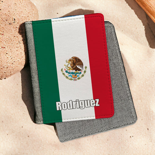 Personalized Mexico Flag Passport Cover - Custom Mexican Gift for Travelers