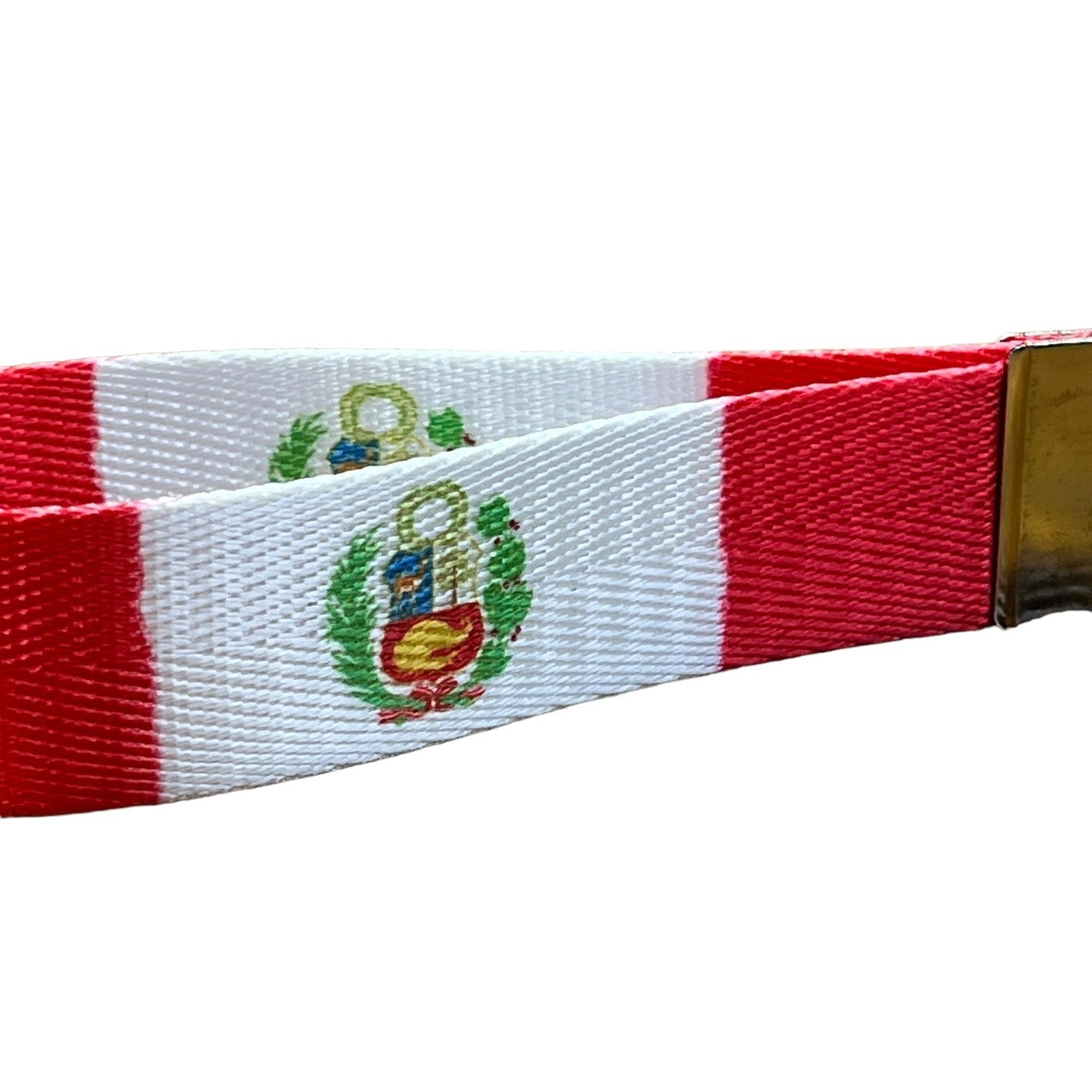 Personalized Peru Flag Artistic Keychain, Customized Nylon Key Fob - Custom Wristlet Keychain