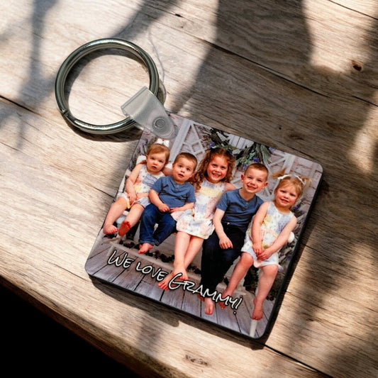 Personalized Photo Keychain - Double Sided Wood Keychain