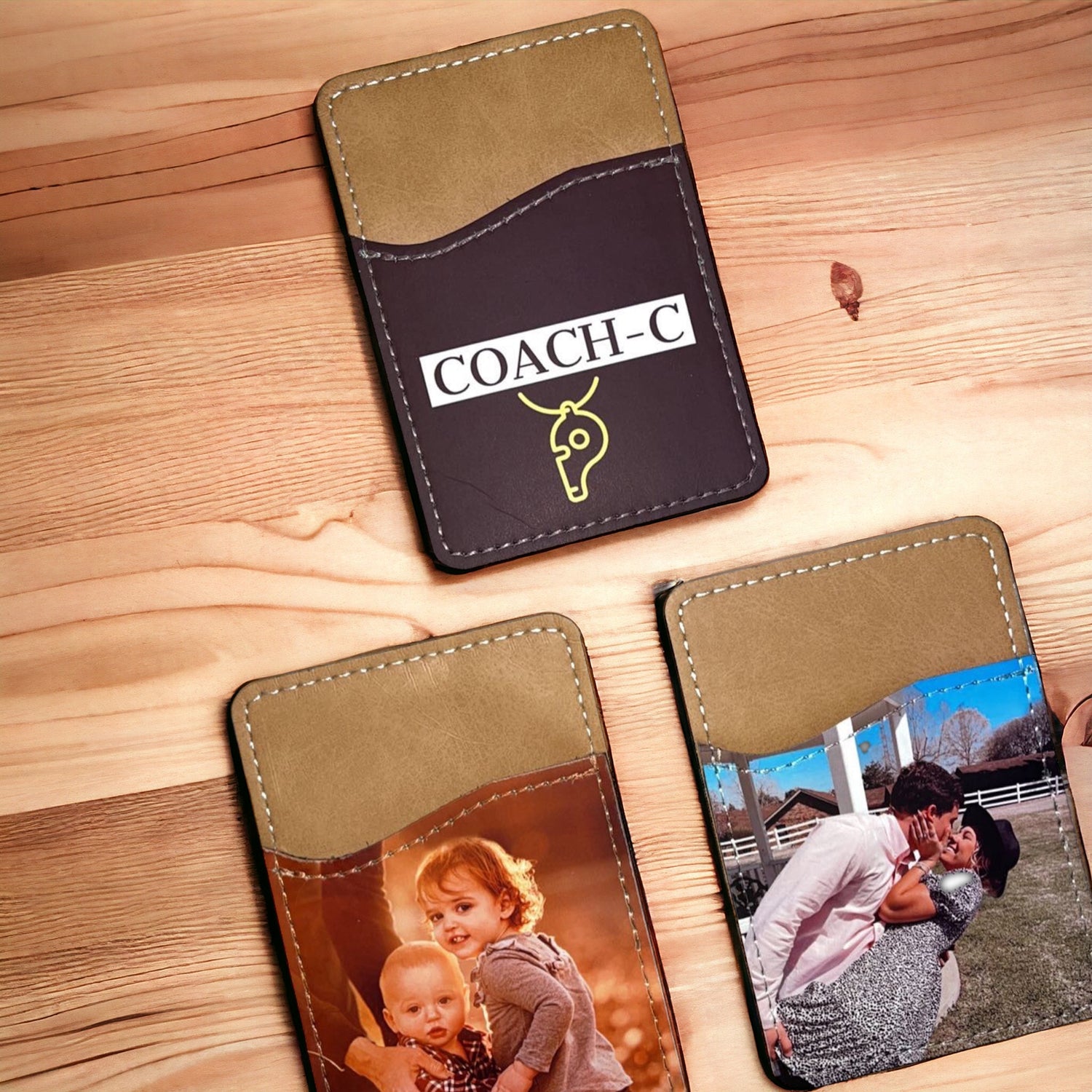 Personalized Photo Phone Wallet - Stick On Card Holder - Add Your Picture