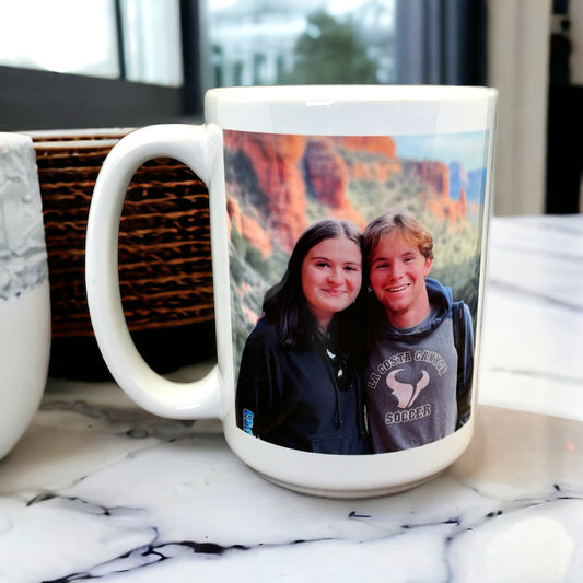 Personalized Photo and Custom Message 15oz Coffee Mug with Your Pictures