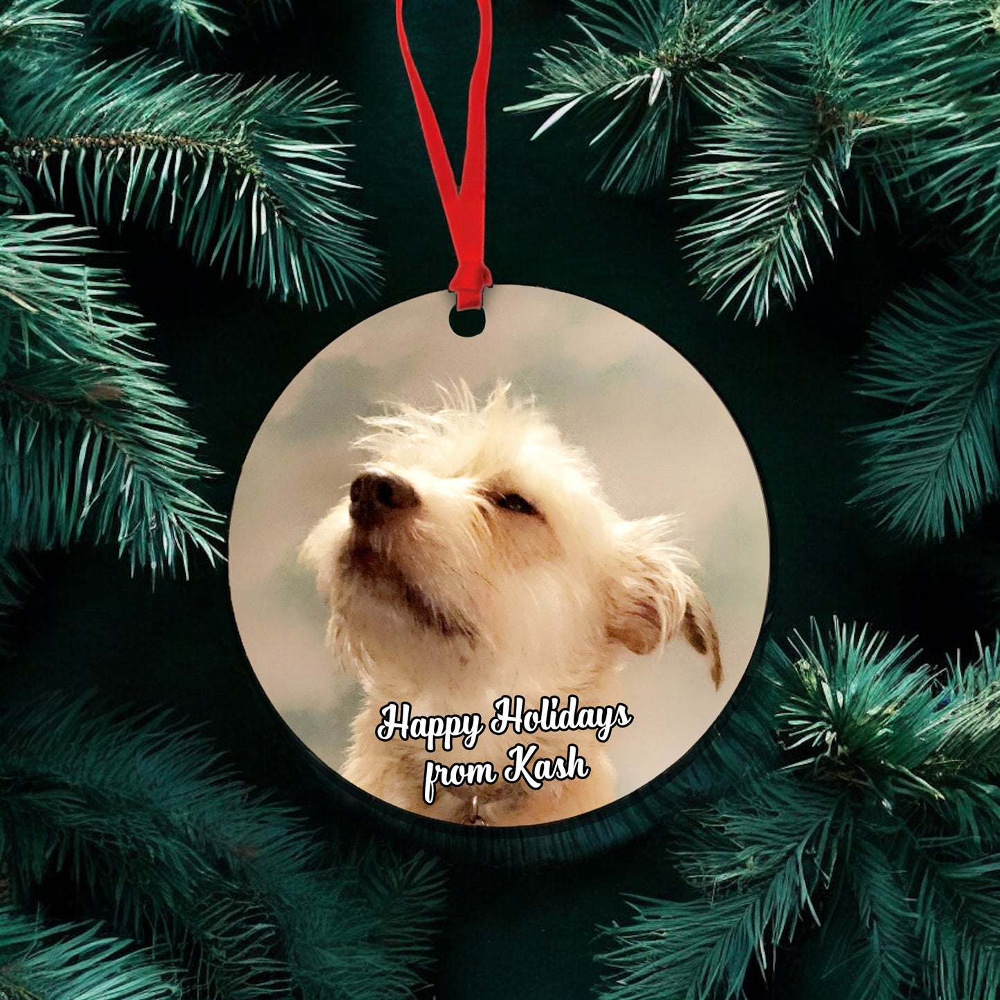 Personalized Photo and Text Ornaments – Customizable Double-Sided Wood MDF Holiday Keepsakes