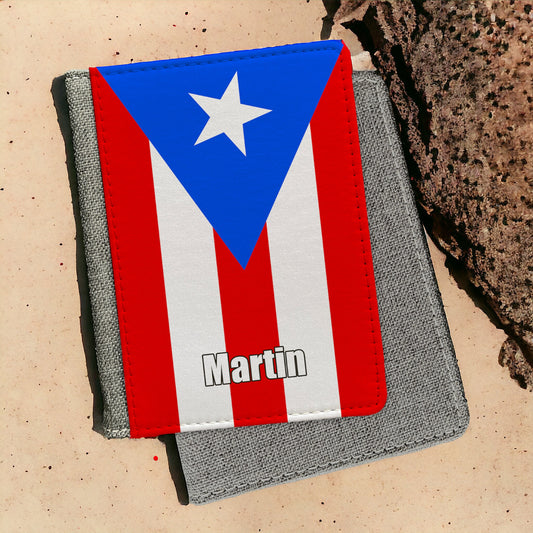 Personalized Puerto Rico Flag Passport Cover - Custom Puerto Rican Gift for Travelers