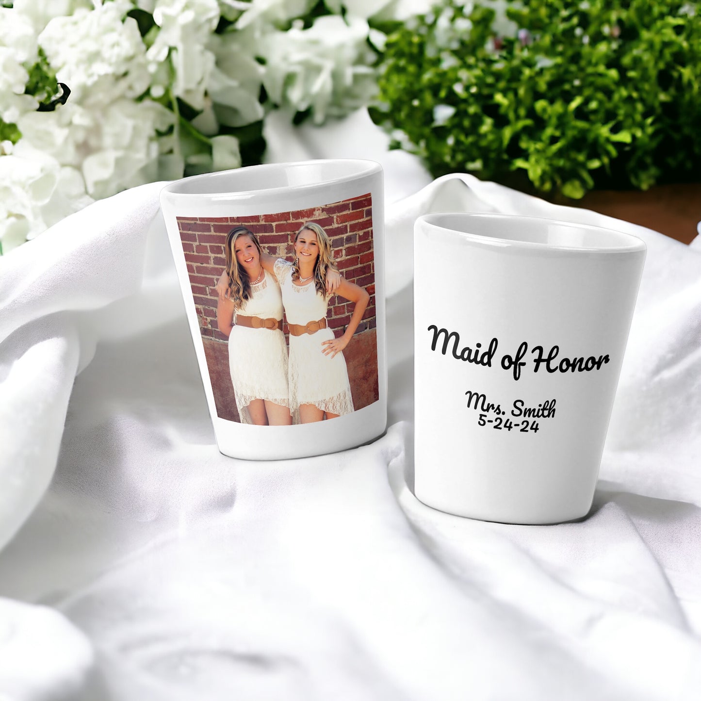 Personalized Shot Glass Bachelorette Party Favor - Bridesmaid Wedding Shot Glass with Picture