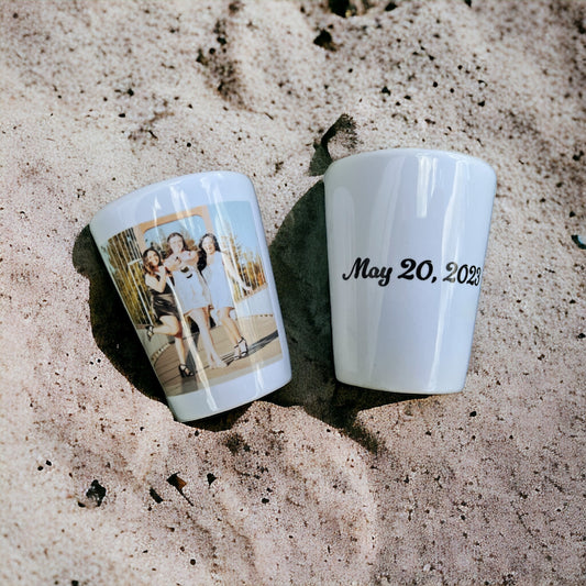 Personalized Vacation Girls Trip Shot Glass with Picture - Custom Add Your Photo Gift