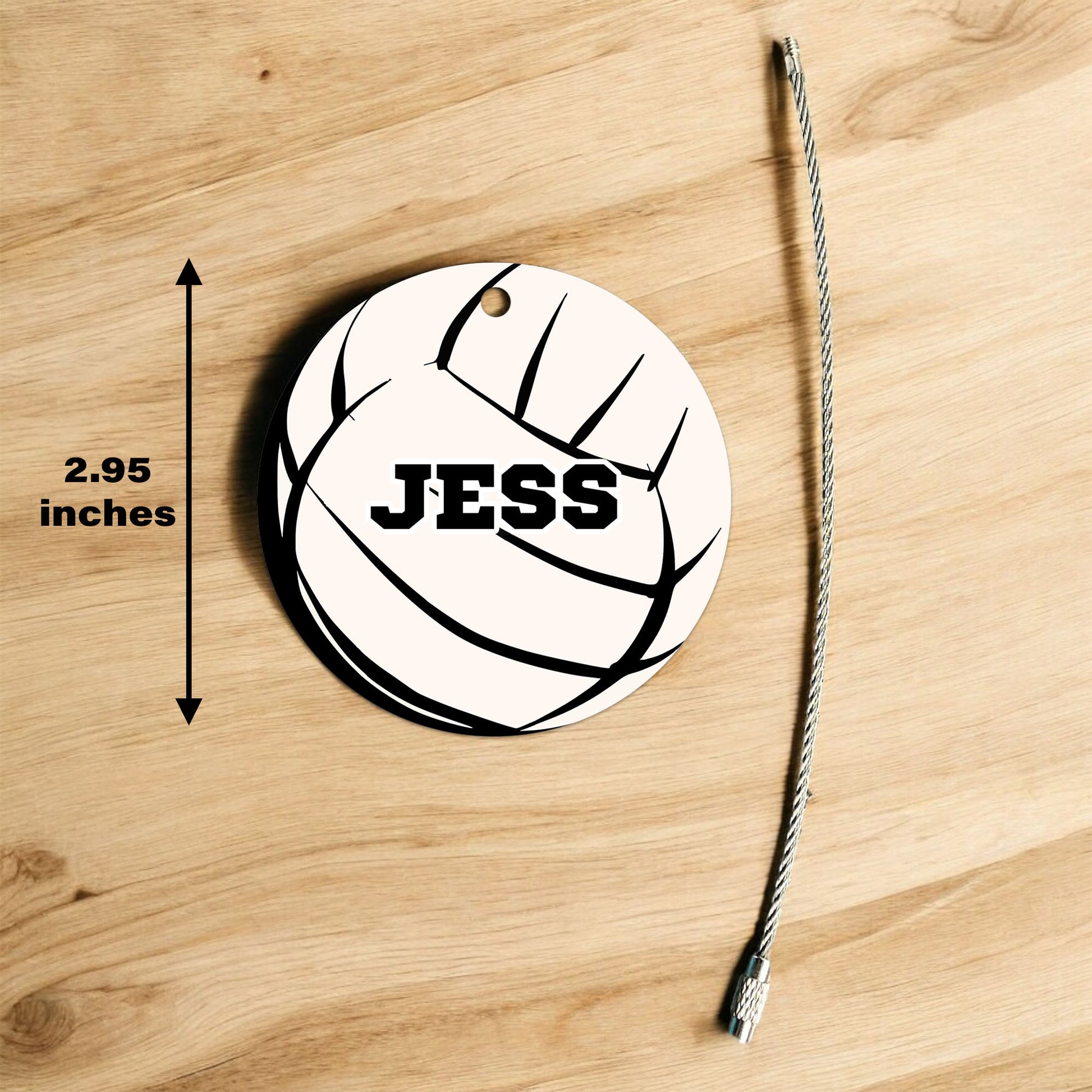 Personalized Volleyball Bag Tag - Custom Athletic Font with Player Name or Number