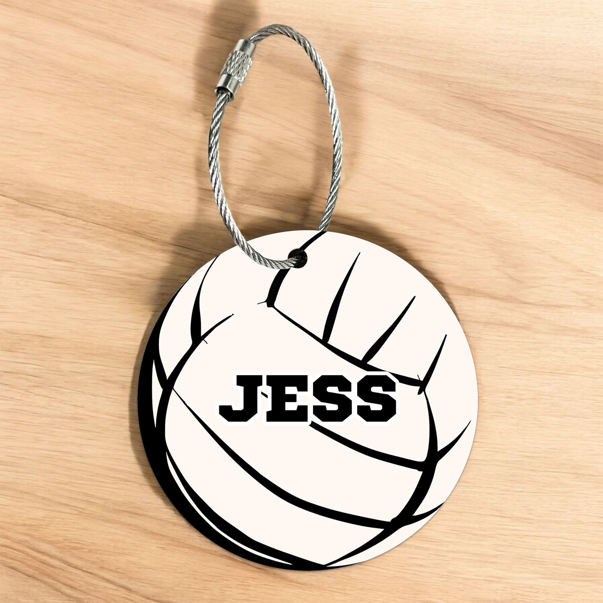 Personalized Volleyball Bag Tag - Custom Athletic Font with Player Name or Number