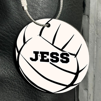 Personalized Volleyball Bag Tag - Custom Athletic Font with Player Name or Number