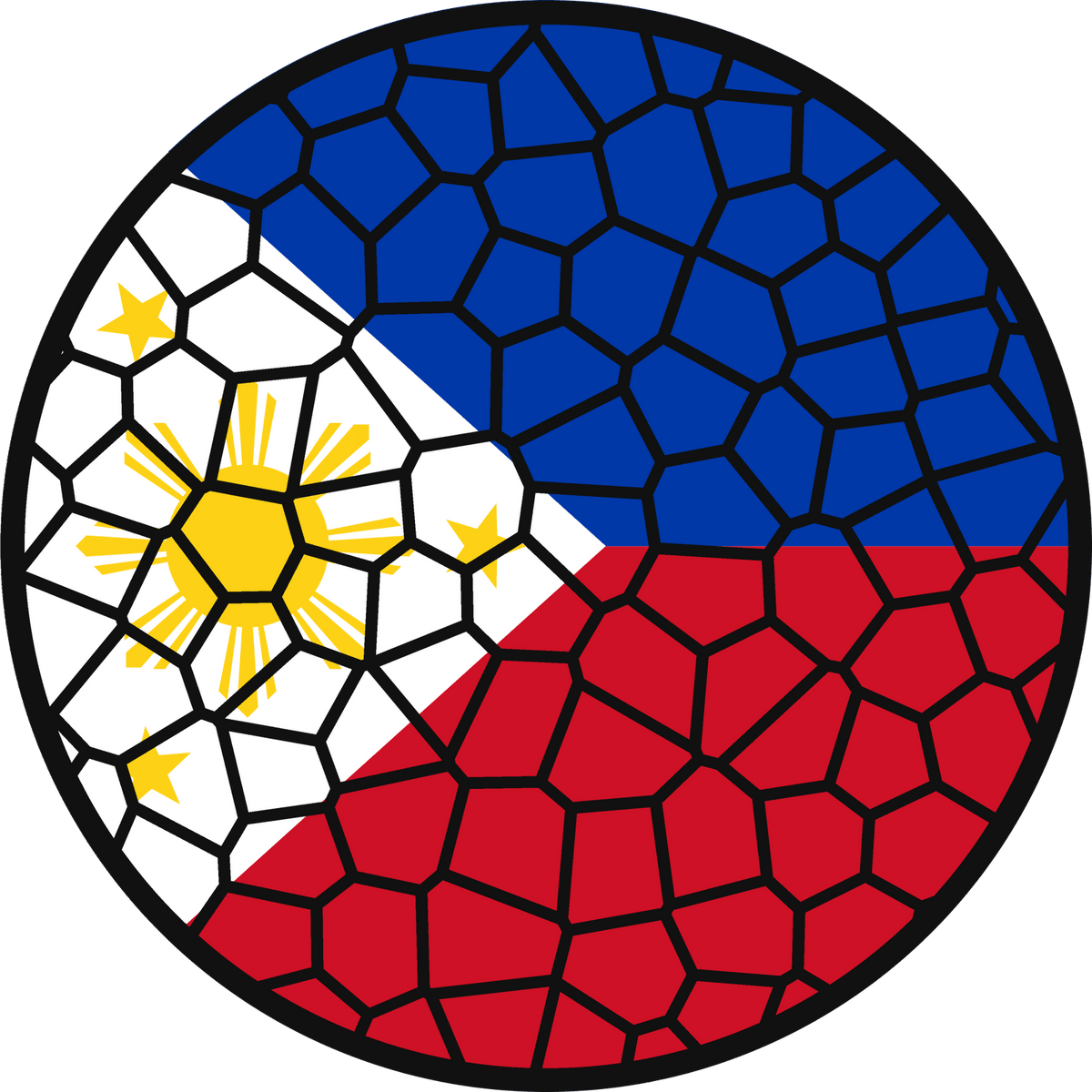 Stained Glass Effect Flag Ornament – Real Glass World Flag Christmas Ornament