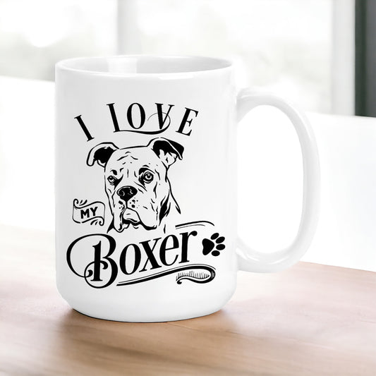 Pick Your Dog Breed - Love My Dog - Large 15 oz Ceramic Coffee Mug