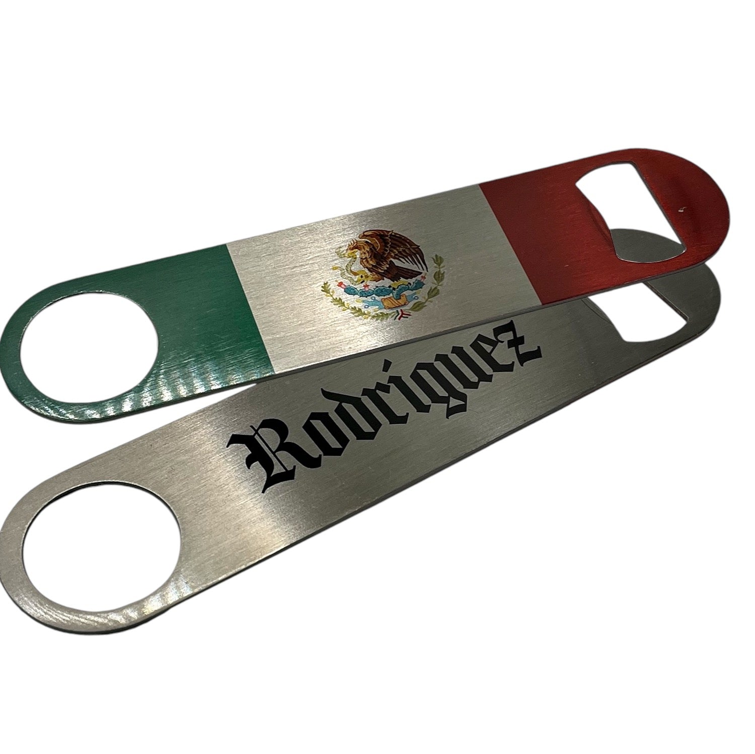 Pick Your World Flag Stainless Steel Long Bottle Opener - Personalized with Your Name