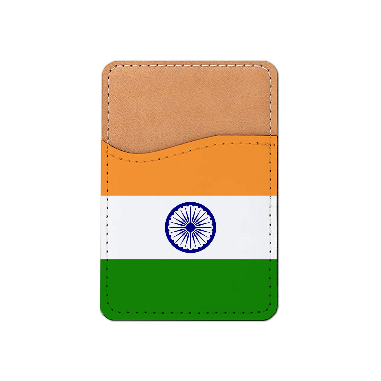 Pick Your World Flag - Stick On PU Leather Phone Wallet Card Holder for 1-2 cards