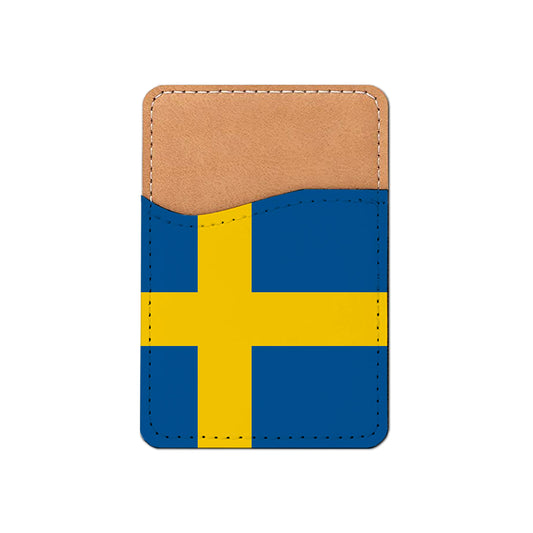 Pick Your World Flag - Stick On PU Leather Phone Wallet Card Holder for 1-2 cards