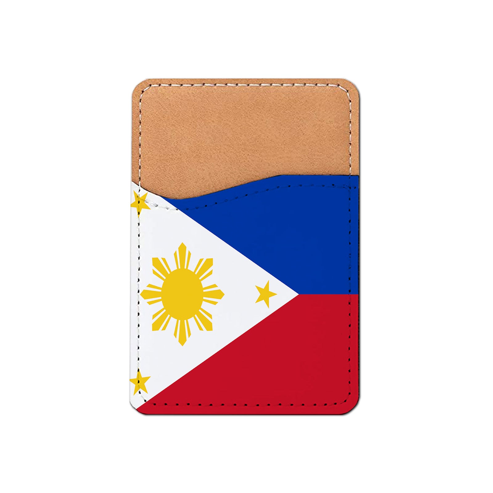 Pick Your World Flag - Stick On PU Leather Phone Wallet Card Holder for 1-2 cards