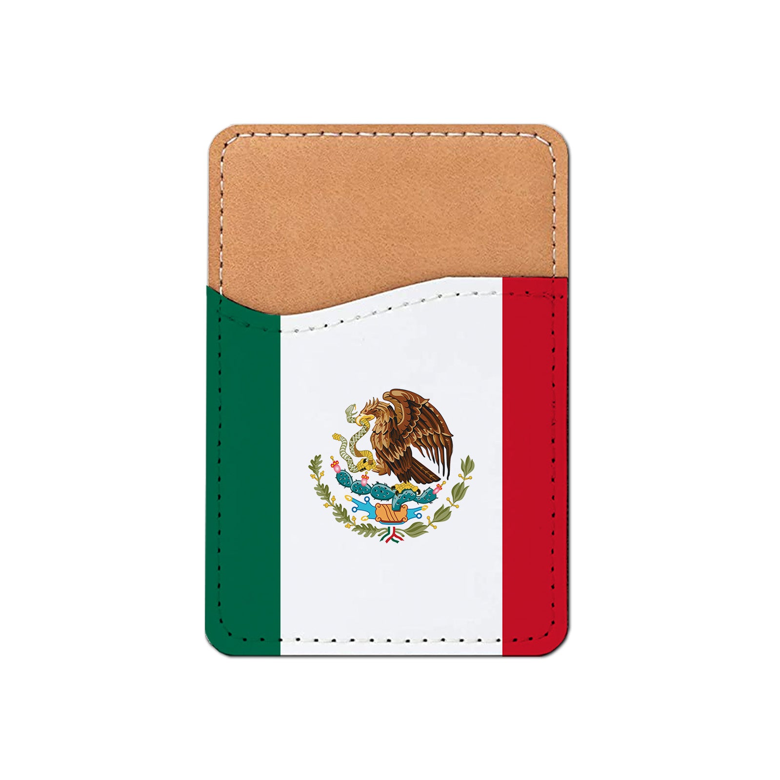 Pick Your World Flag - Stick On PU Leather Phone Wallet Card Holder for 1-2 cards