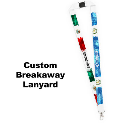Pick Your World Flags - Artistic Personalized Name Lanyard - Many Flags to Choose From