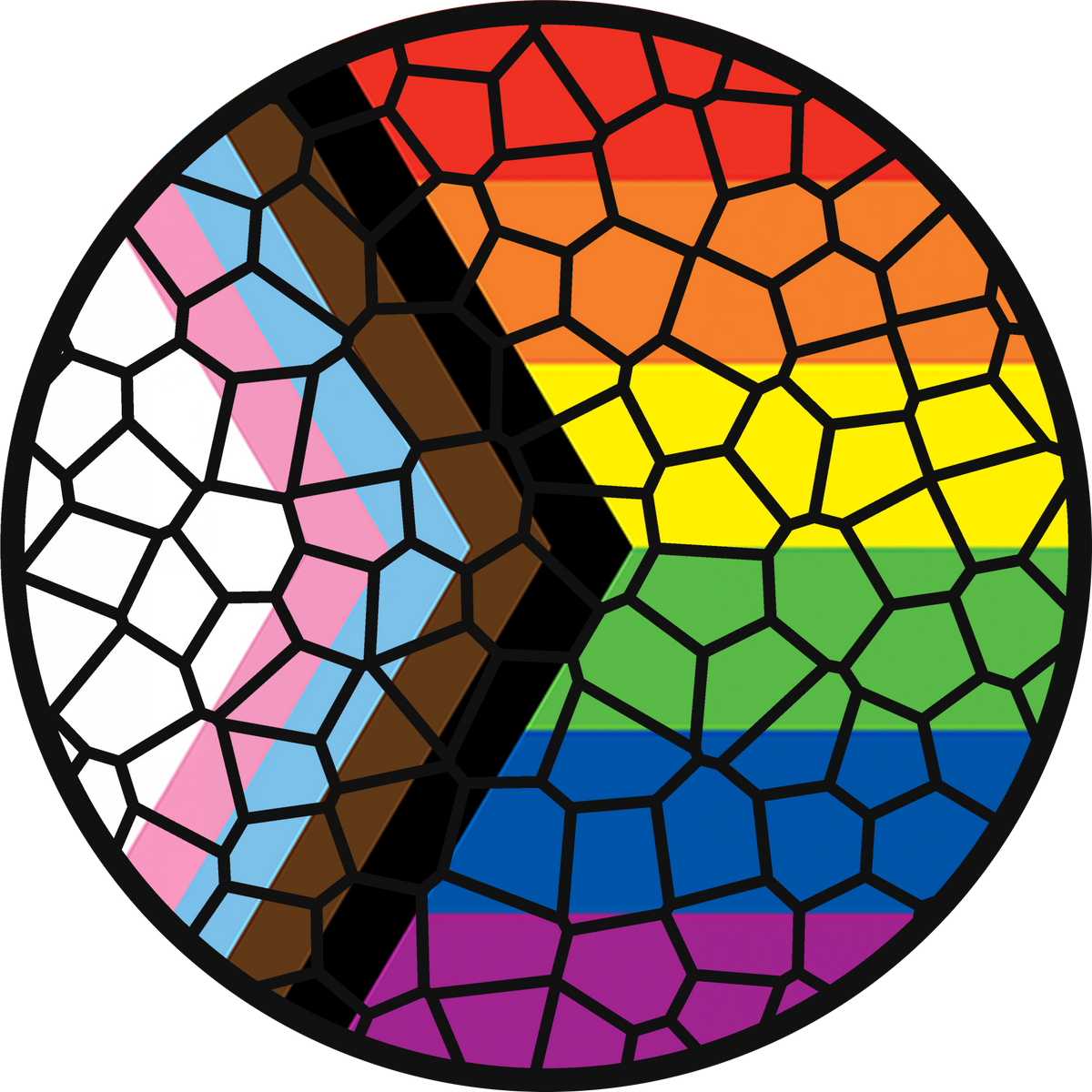 Stained Glass Effect LGBT Pride Flag Ornament – Real Glass Pride Christmas Ornament