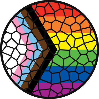 Stained Glass Effect LGBT Pride Flag Ornament – Real Glass Pride Christmas Ornament