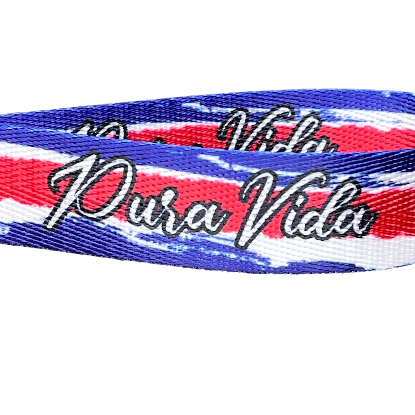 Pura Vida Costa Rican Flag Design Nylon Key Fob Keychain