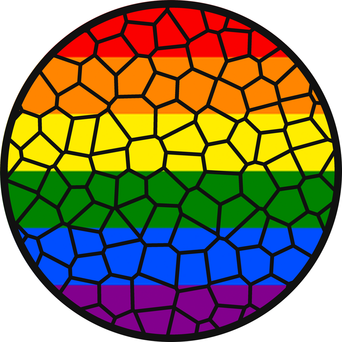 Stained Glass Effect LGBT Pride Flag Ornament – Real Glass Pride Christmas Ornament