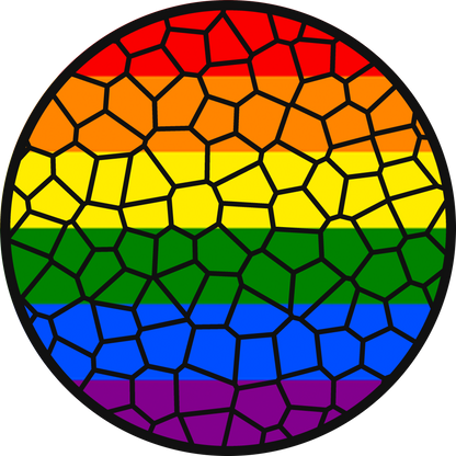 Stained Glass Effect LGBT Pride Flag Ornament – Real Glass Pride Christmas Ornament