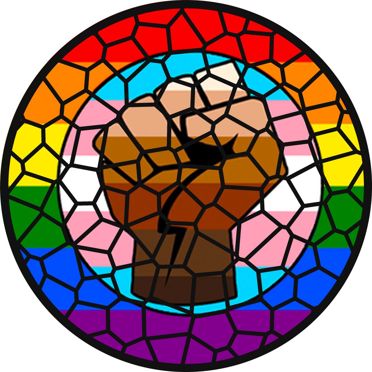 Stained Glass Effect LGBT Pride Flag Ornament – Real Glass Pride Christmas Ornament
