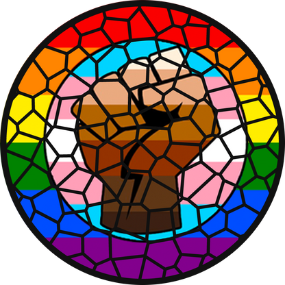 Stained Glass Effect LGBT Pride Flag Ornament – Real Glass Pride Christmas Ornament