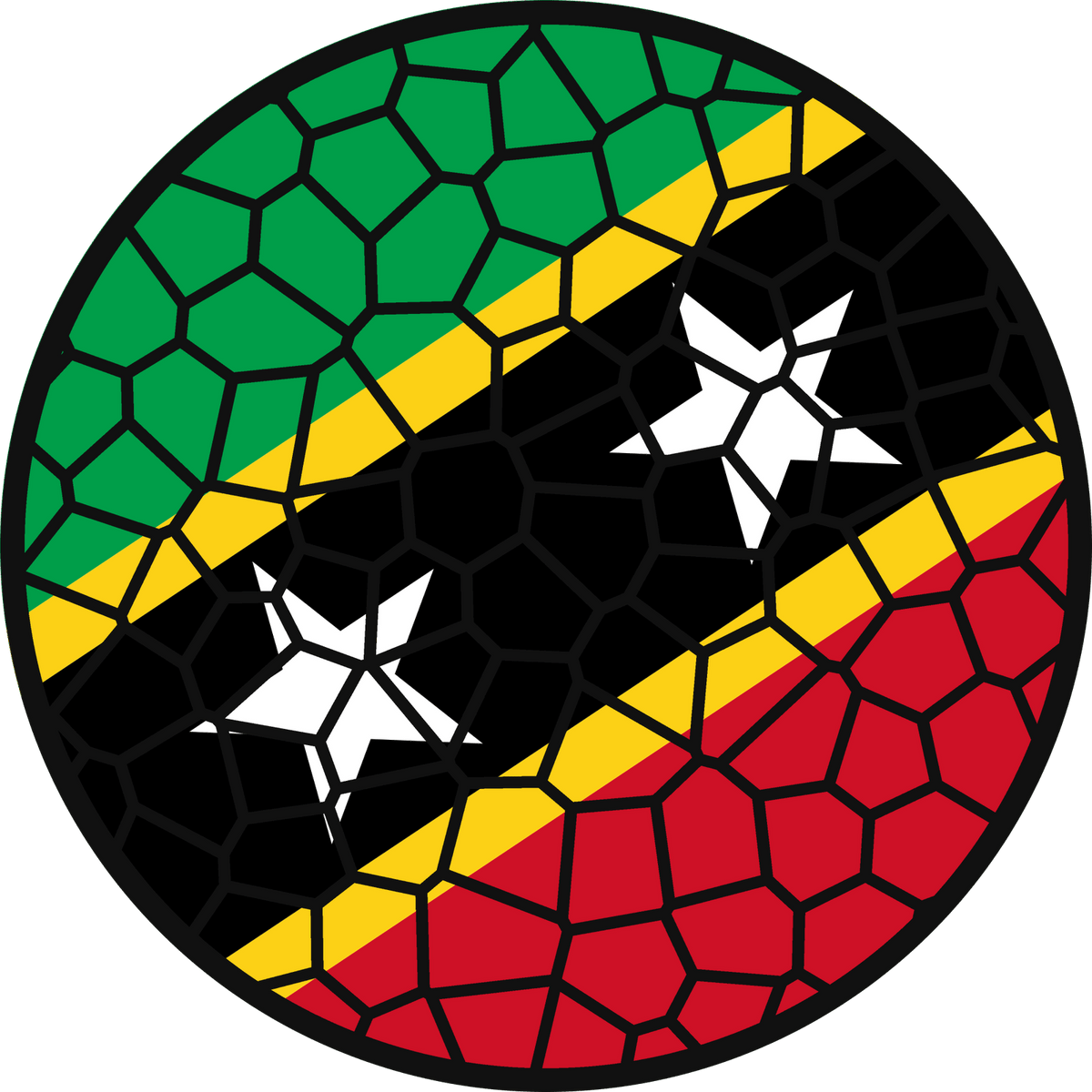 Stained Glass Effect Flag Ornament – Real Glass World Flag Christmas Ornament