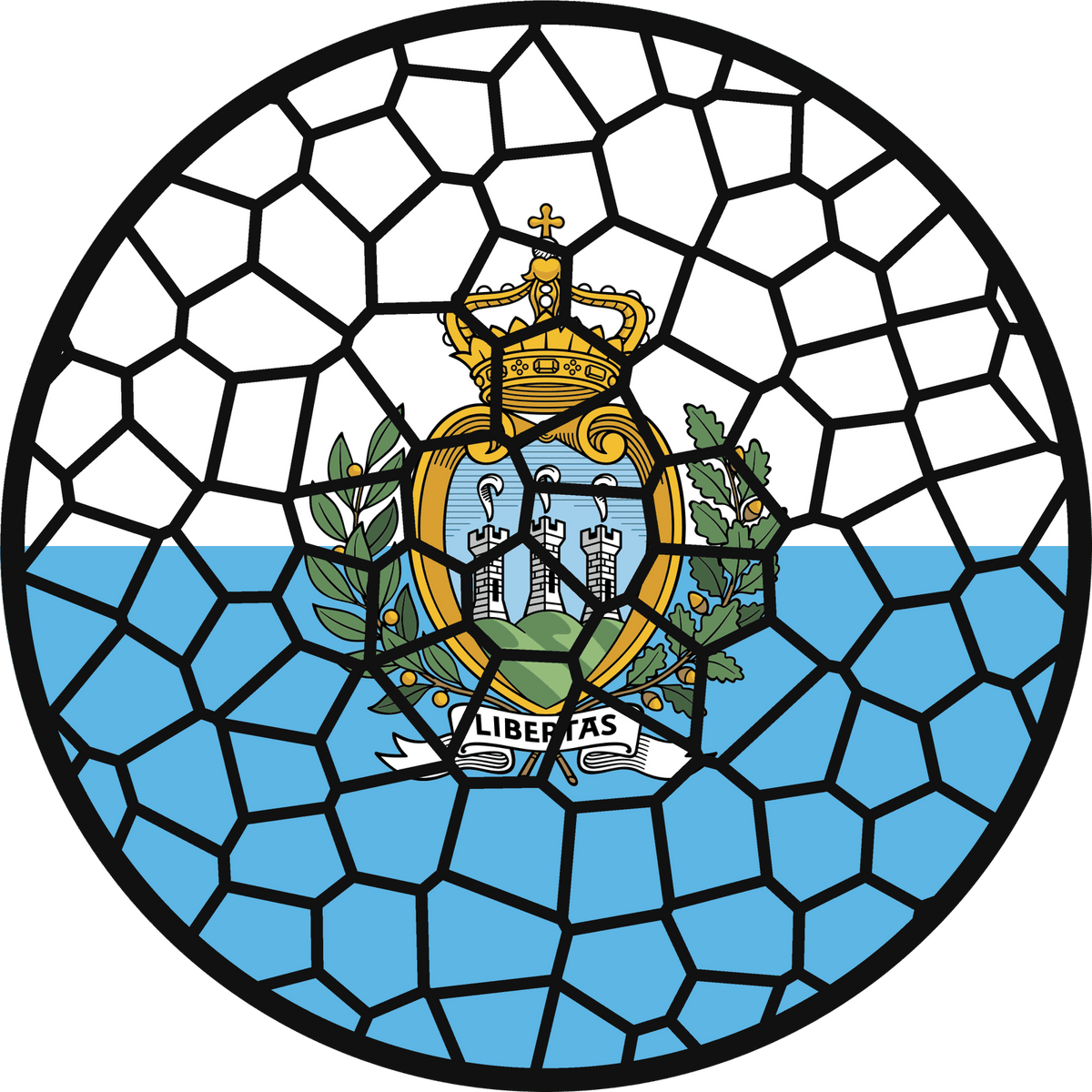 Stained Glass Effect Flag Ornament – Real Glass World Flag Christmas Ornament