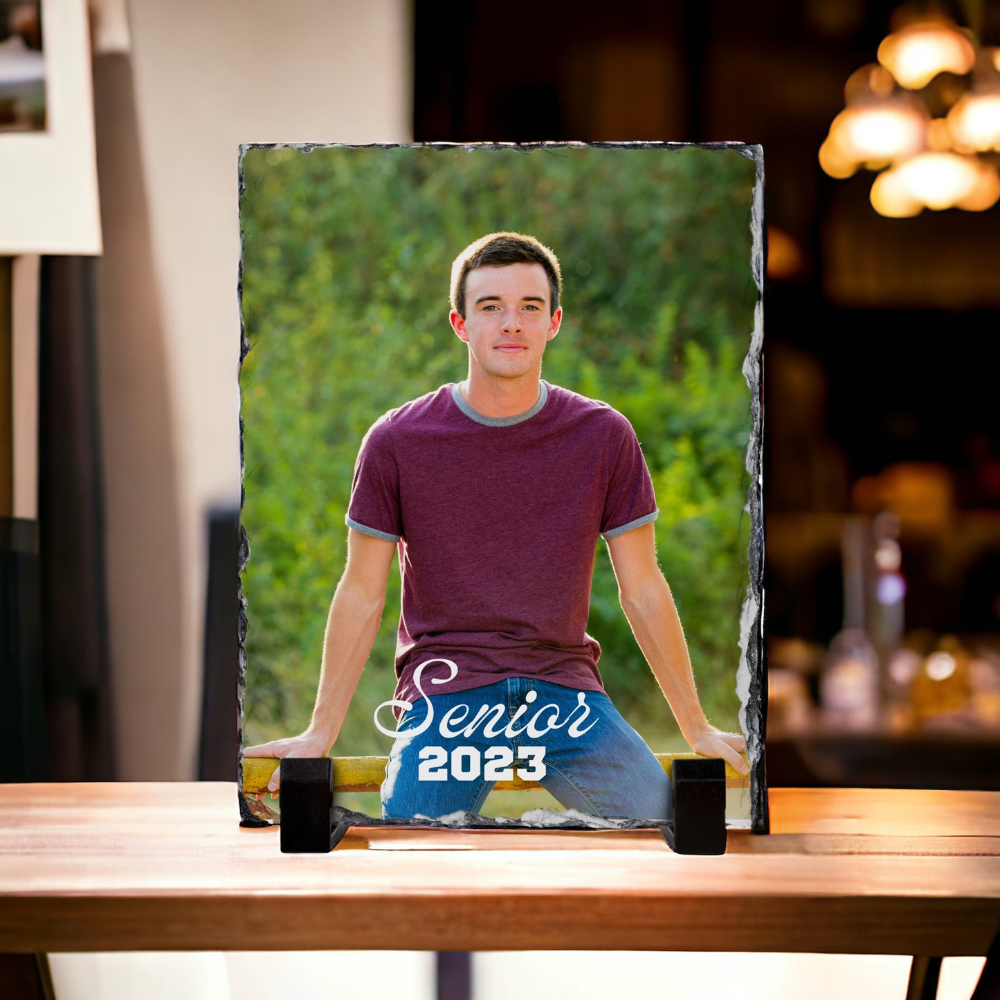 Senior 2024 Custom Photo Slate with Stand