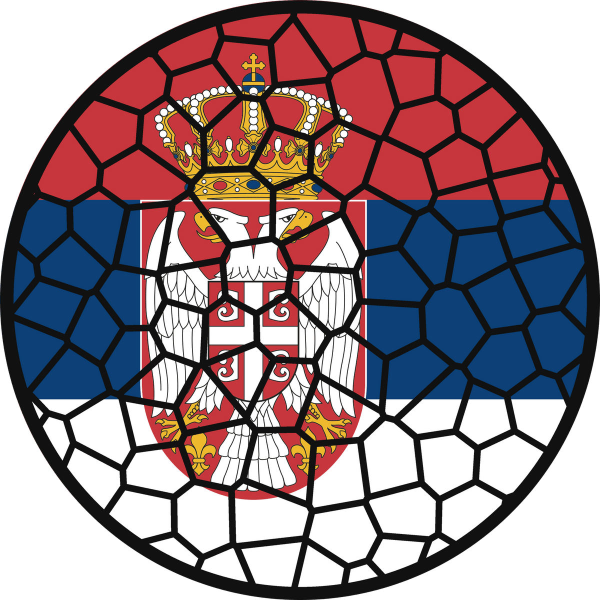 Stained Glass Effect Flag Ornament – Real Glass World Flag Christmas Ornament
