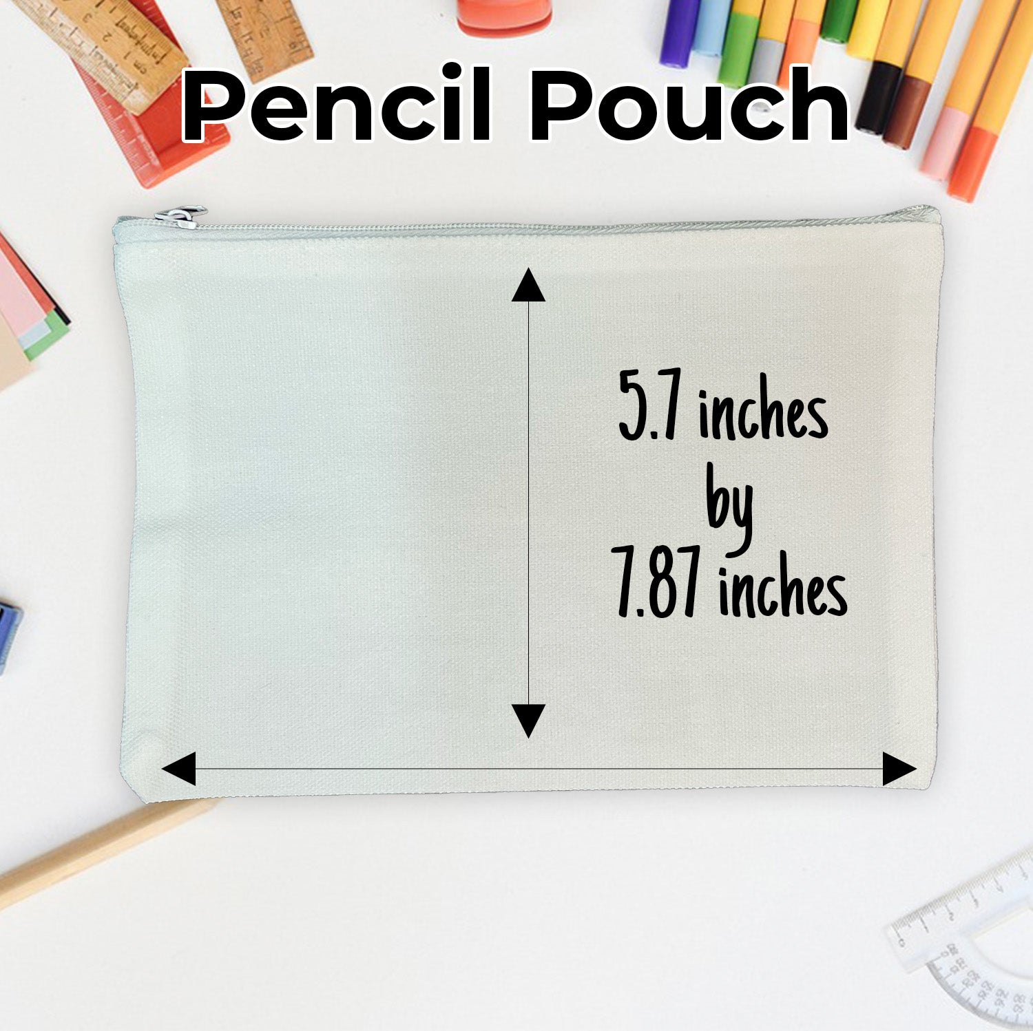 Split Pencil Design - Add Your Name Pencil Pouch for School Supplies