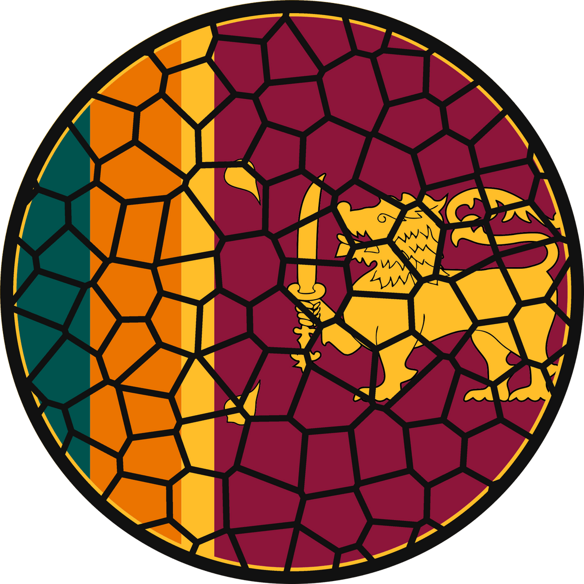 Stained Glass Effect Flag Ornament – Real Glass World Flag Christmas Ornament