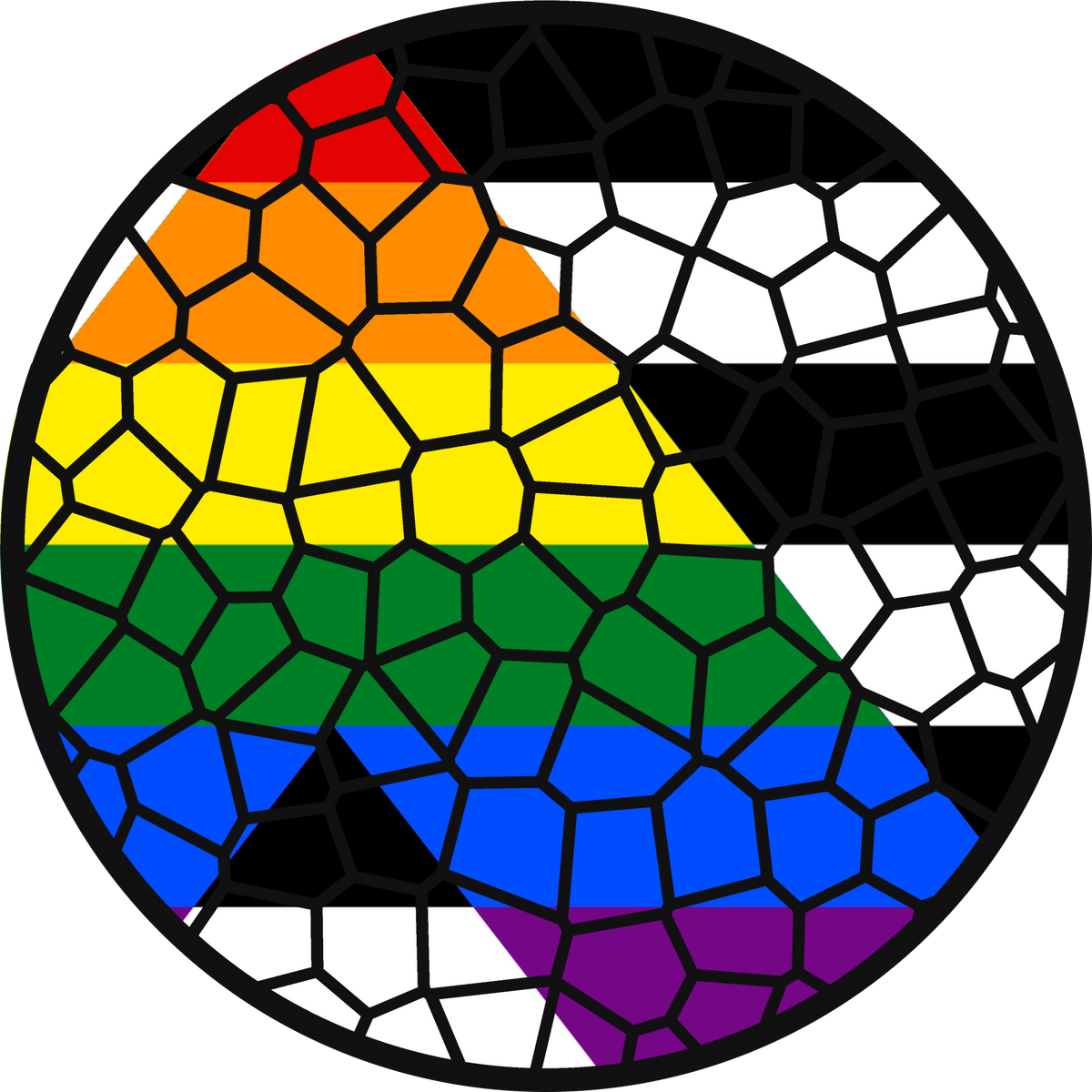 Stained Glass Effect LGBT Pride Flag Ornament – Real Glass Pride Christmas Ornament