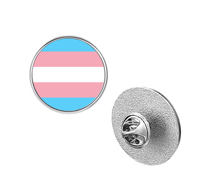 LGBT Pride Flag Pinback Button – Metal Lapel Pin in Circle, Heart or Square