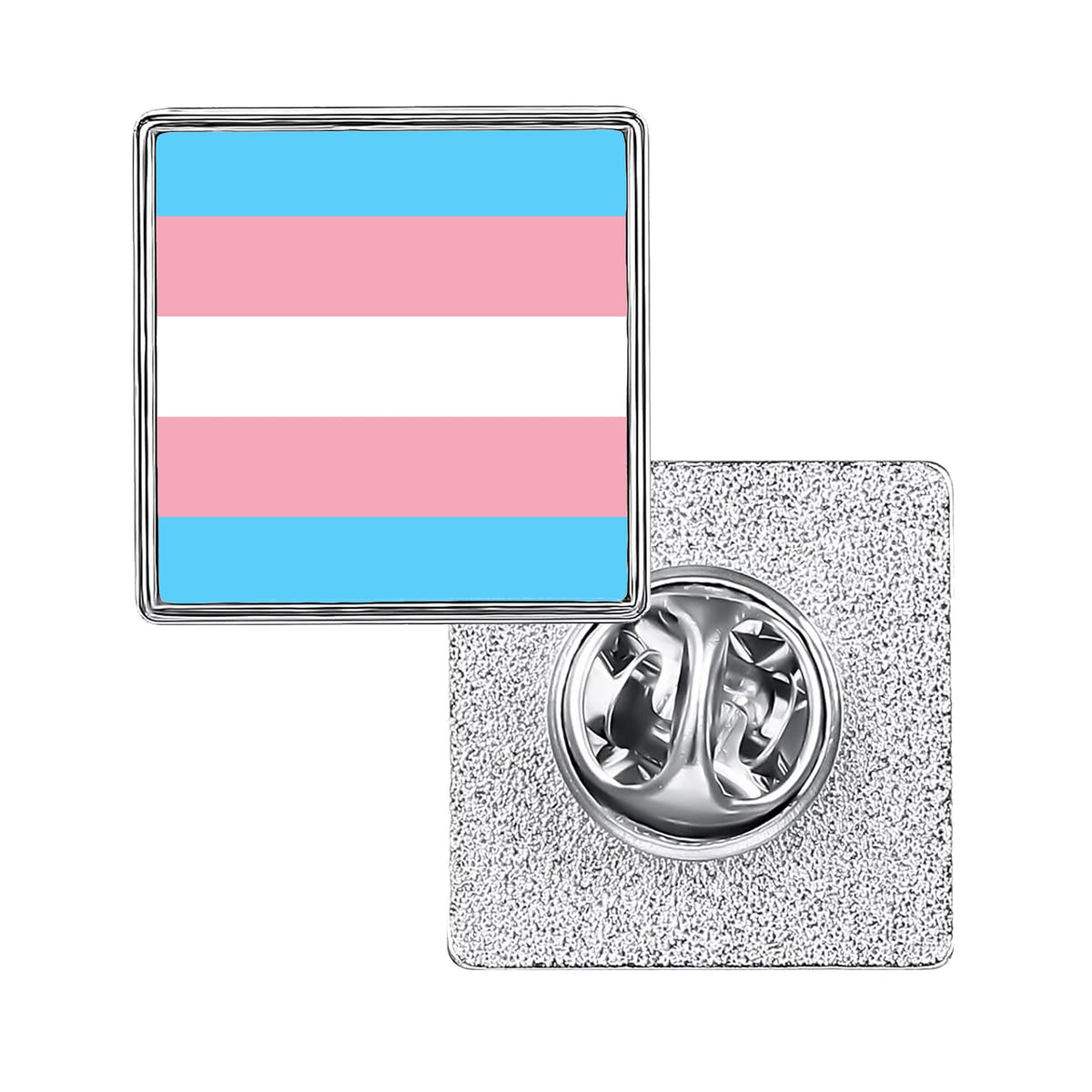 LGBT Pride Flag Pinback Button – Metal Lapel Pin in Circle, Heart or Square