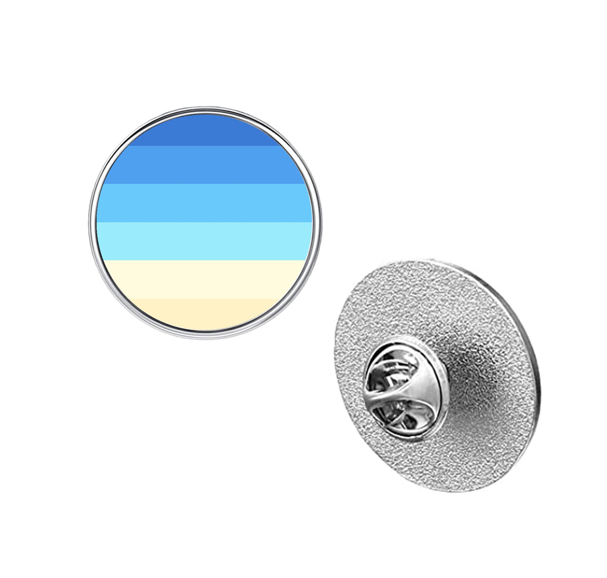 LGBT Pride Flag Pinback Button – Metal Lapel Pin in Circle, Heart or Square