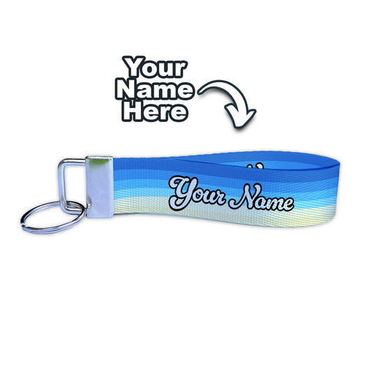 Uranic Flag Personalized Name Nylon Key Fob - Custom Wristlet Keychain