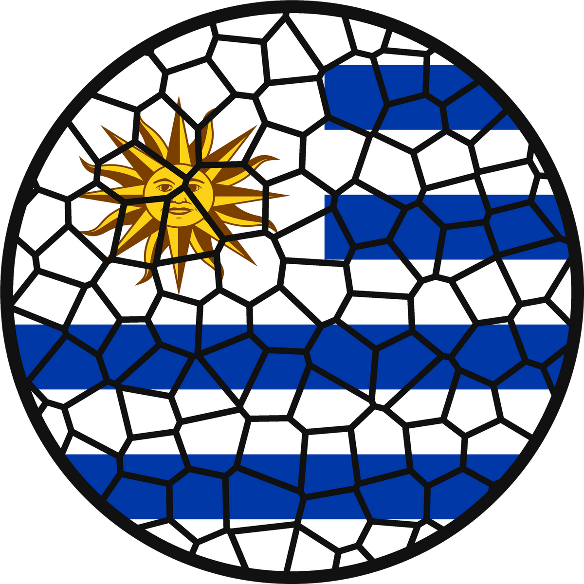 Stained Glass Effect Flag Ornament – Real Glass World Flag Christmas Ornament