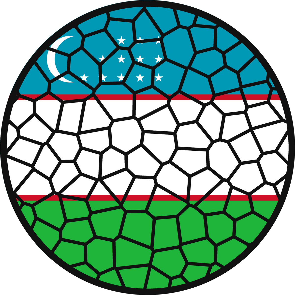 Stained Glass Effect Flag Ornament – Real Glass World Flag Christmas Ornament