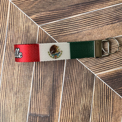 "Valle" Mexican Flag Nylon Keychain Key Fob - Extra Item - Clearanced