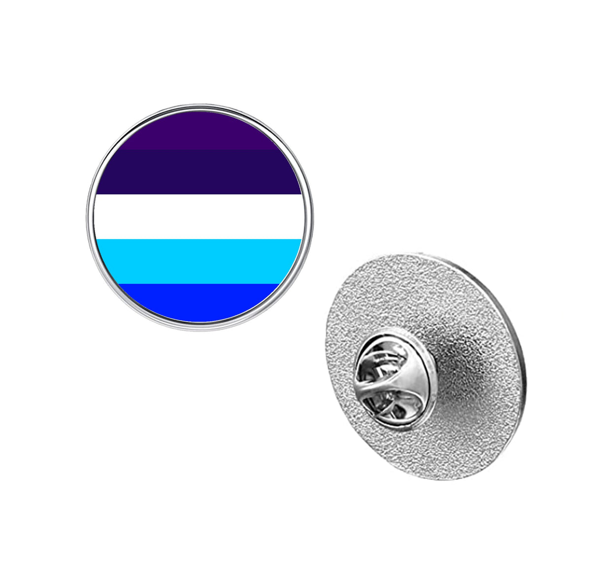 LGBT Pride Flag Pinback Button – Metal Lapel Pin in Circle, Heart or Square