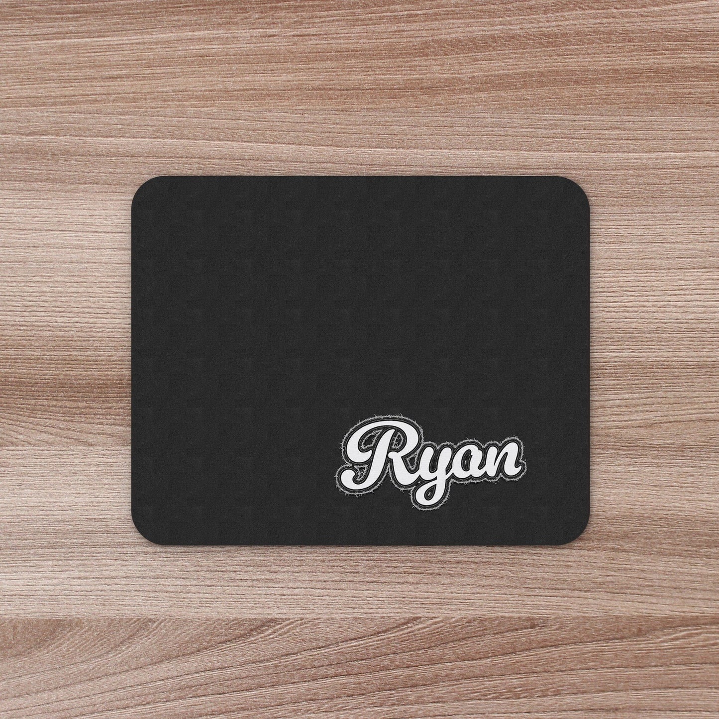 Faux Black Jean Patch Personalized Add Your Name Mouse Pad