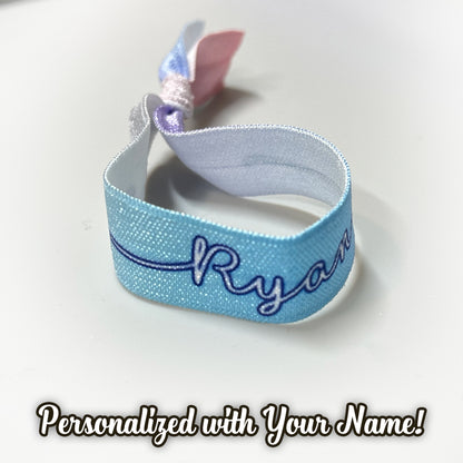 Pastel Rainbow Custom Hair Tie Bracelet with Your Name