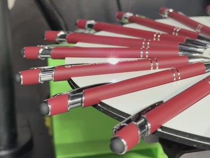 Bulk Custom Engraved Logo Black Ball Point Ink Pens with Stylus – Personalized Business Promotional Mixed Color Pens