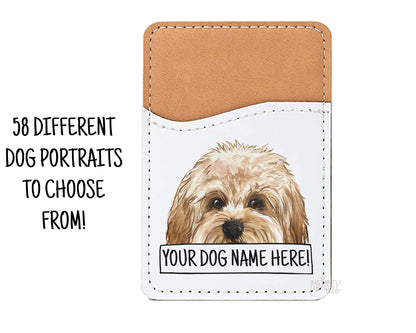 Add Your Dog Portrait and Name - Stick On Phone Wallet