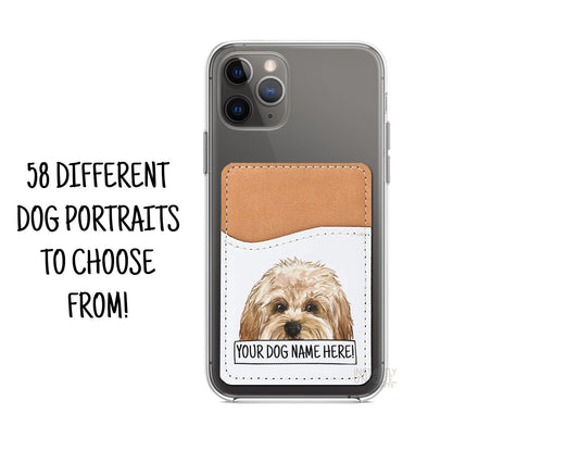 Add Your Dog Portrait and Name - Stick On Phone Wallet