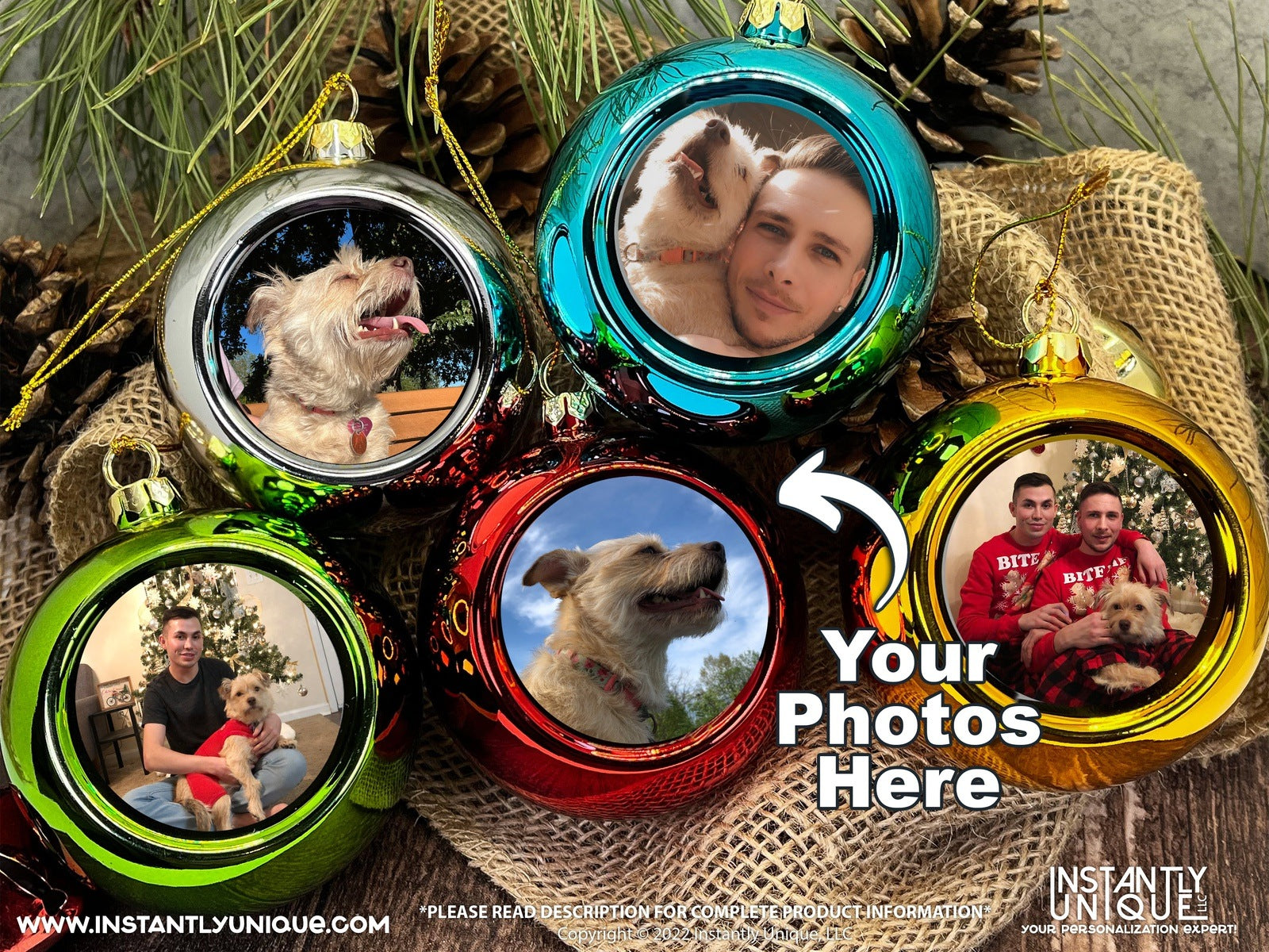 Colorful Personalized Ornament Balls - Add Your Photo Christmas Ornament