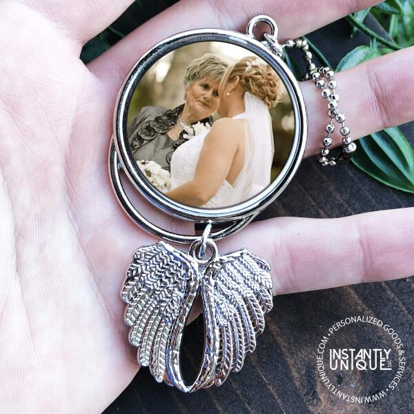 Custom Angel Wing Pendant with Pictures - Add Your Photos