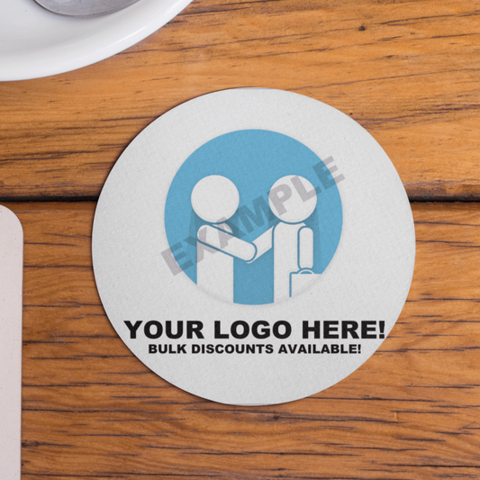 Custom Business Logo Circle Rubber Coasters - Bulk Discounts, No Minimum Order!